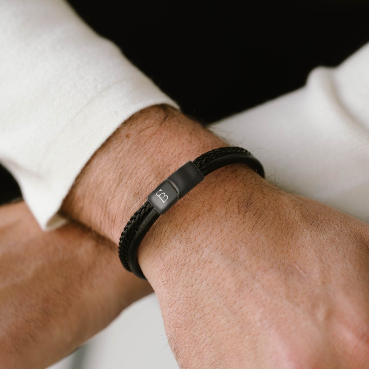 Black Edition Leather Bracelet Denby - STEEL & BARNETT
