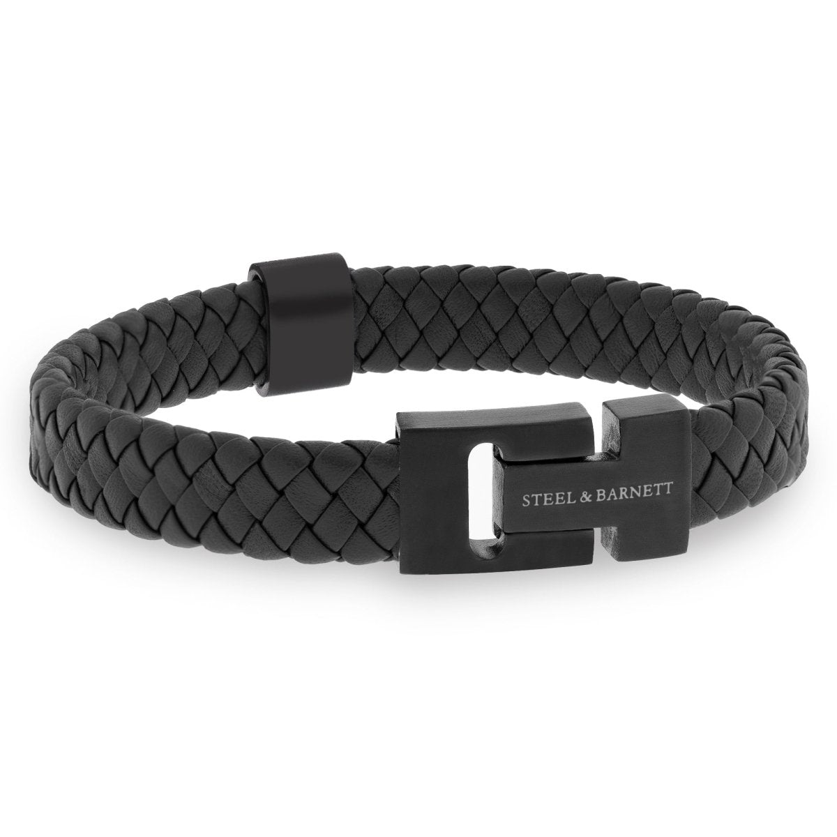 Black Edition Leather Bracelet Harrison - STEEL & BARNETT