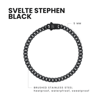 Black Edition Stainless Steel Bracelet Svelte Stephen - STEEL & BARNETT