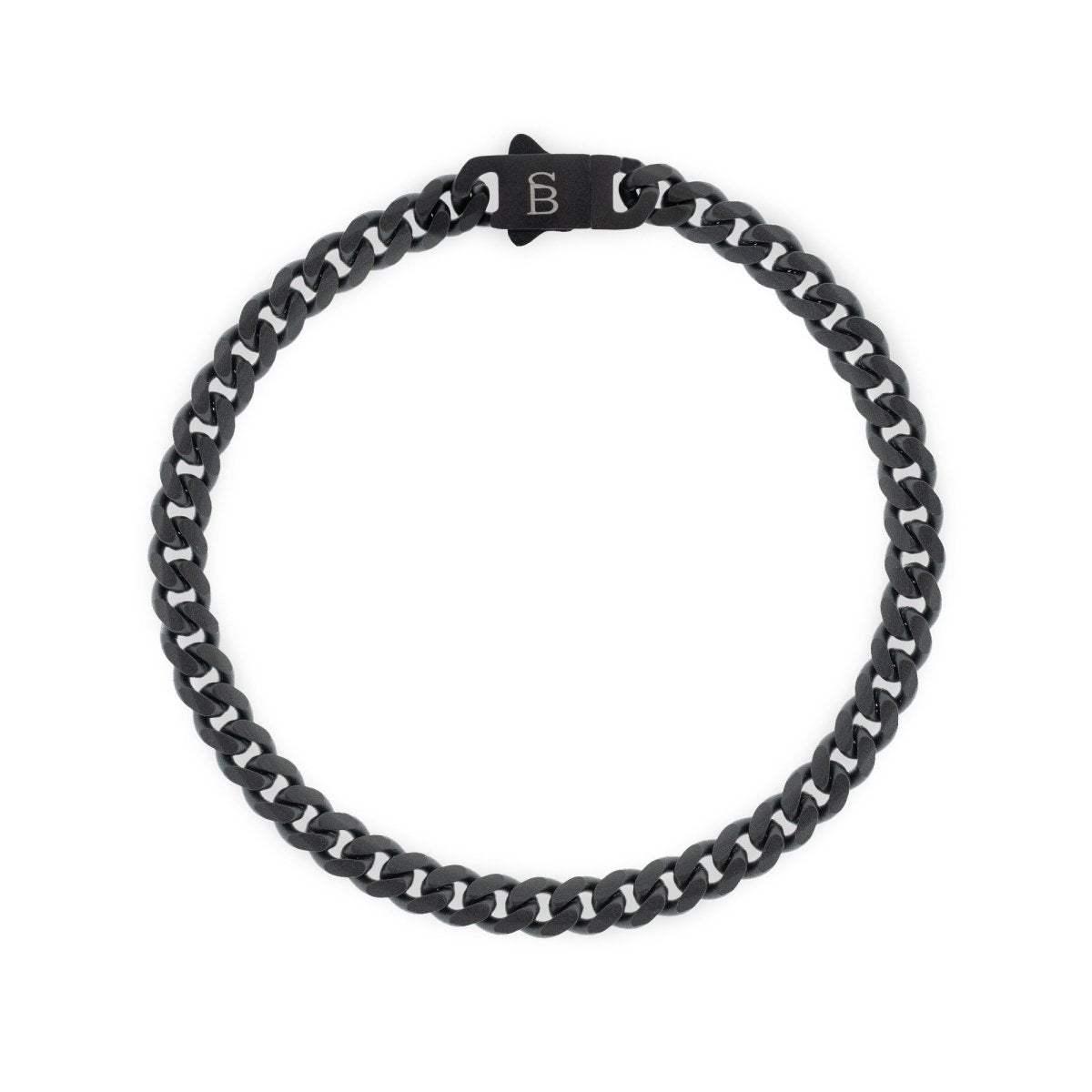 Link Chain Bracelet In Black Stainless Steel
