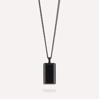 Hatton Gemstone Necklace Black/Black Onyx Adjustable 60-70cm/24-28'