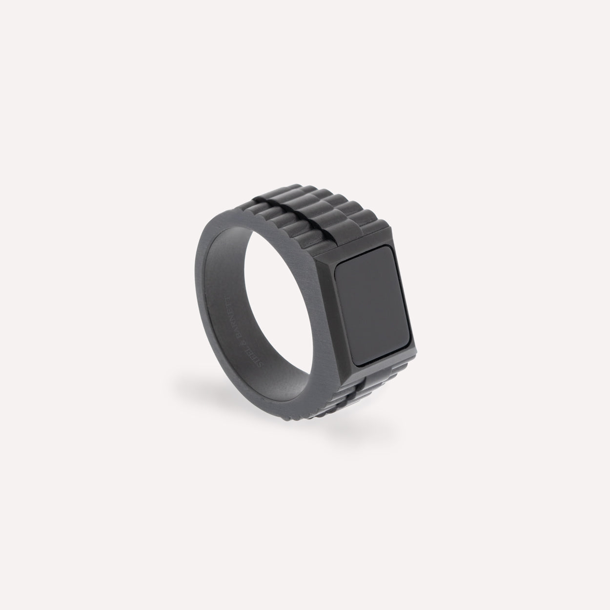 black statement ring for men stainless steel gifts for him Hudson Gemstone Ring Black/Black Onyx
