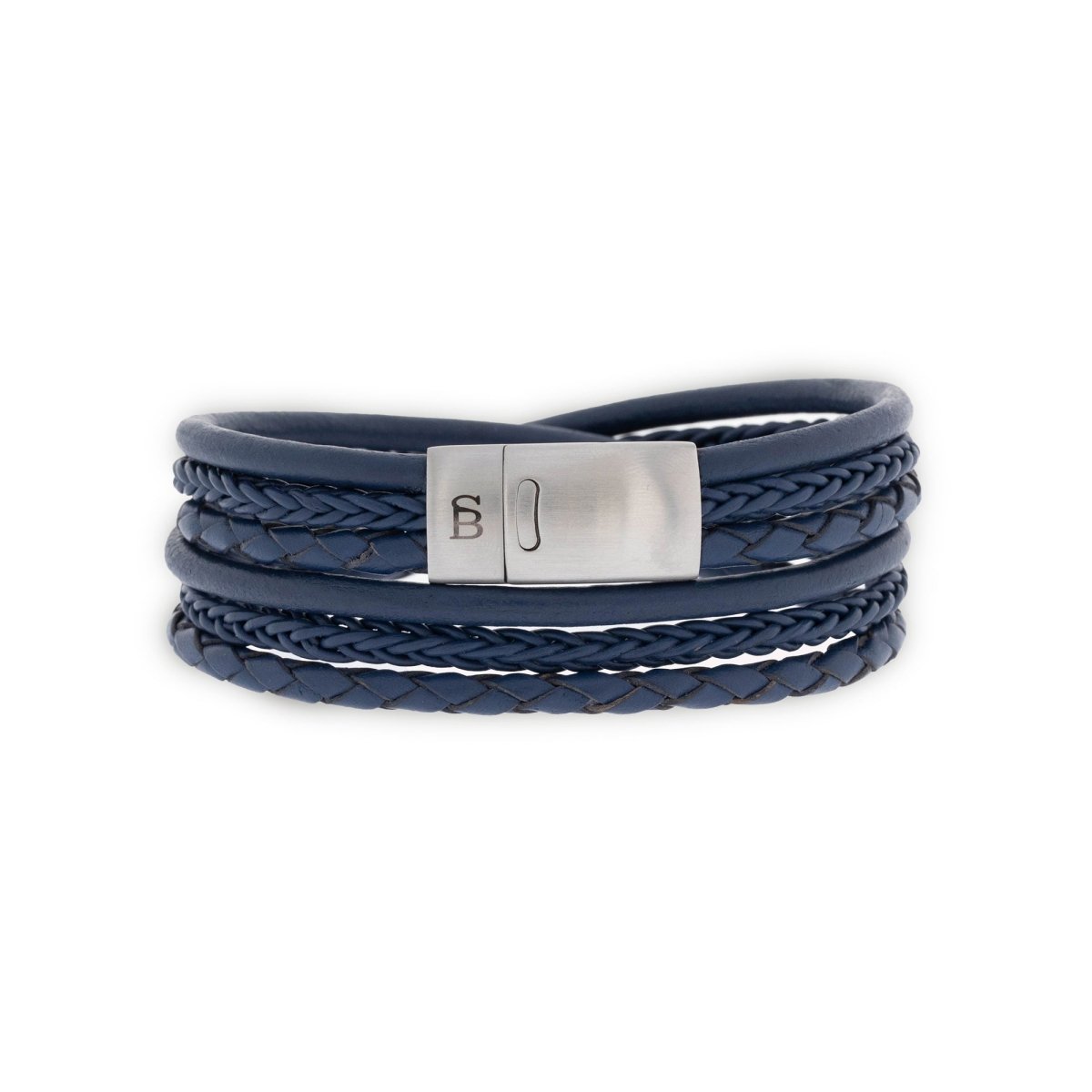 Bonacci Leather Bracelet Blue - STEEL & BARNETT