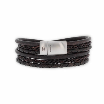 Bonacci Leather Bracelet Brown - STEEL & BARNETT