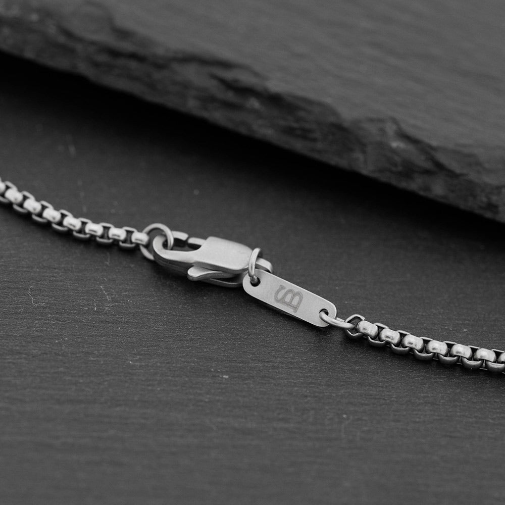 Boxed - chain necklace stainless steel silver steel and barnett