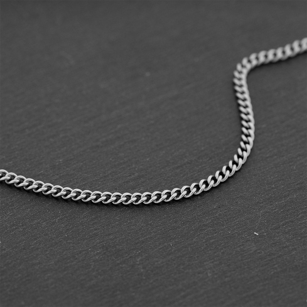 Minimal Chain Necklace Silver Adjustable 50-60cm/20-24'