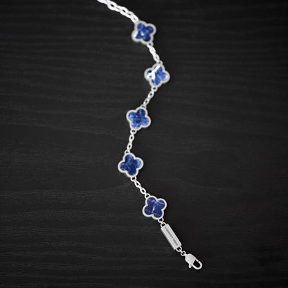 Clover Gemstone Bracelet Sodalite - STEEL & BARNETT