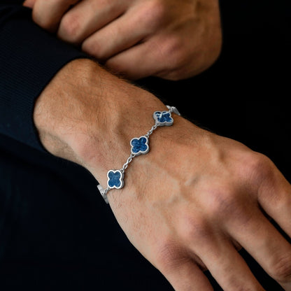 Clover Gemstone Bracelet Sodalite - STEEL & BARNETT