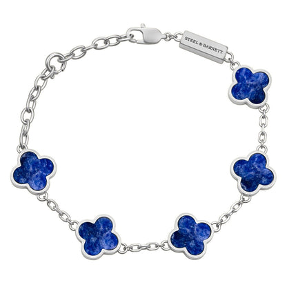 Clover Gemstone Bracelet Sodalite - STEEL & BARNETT