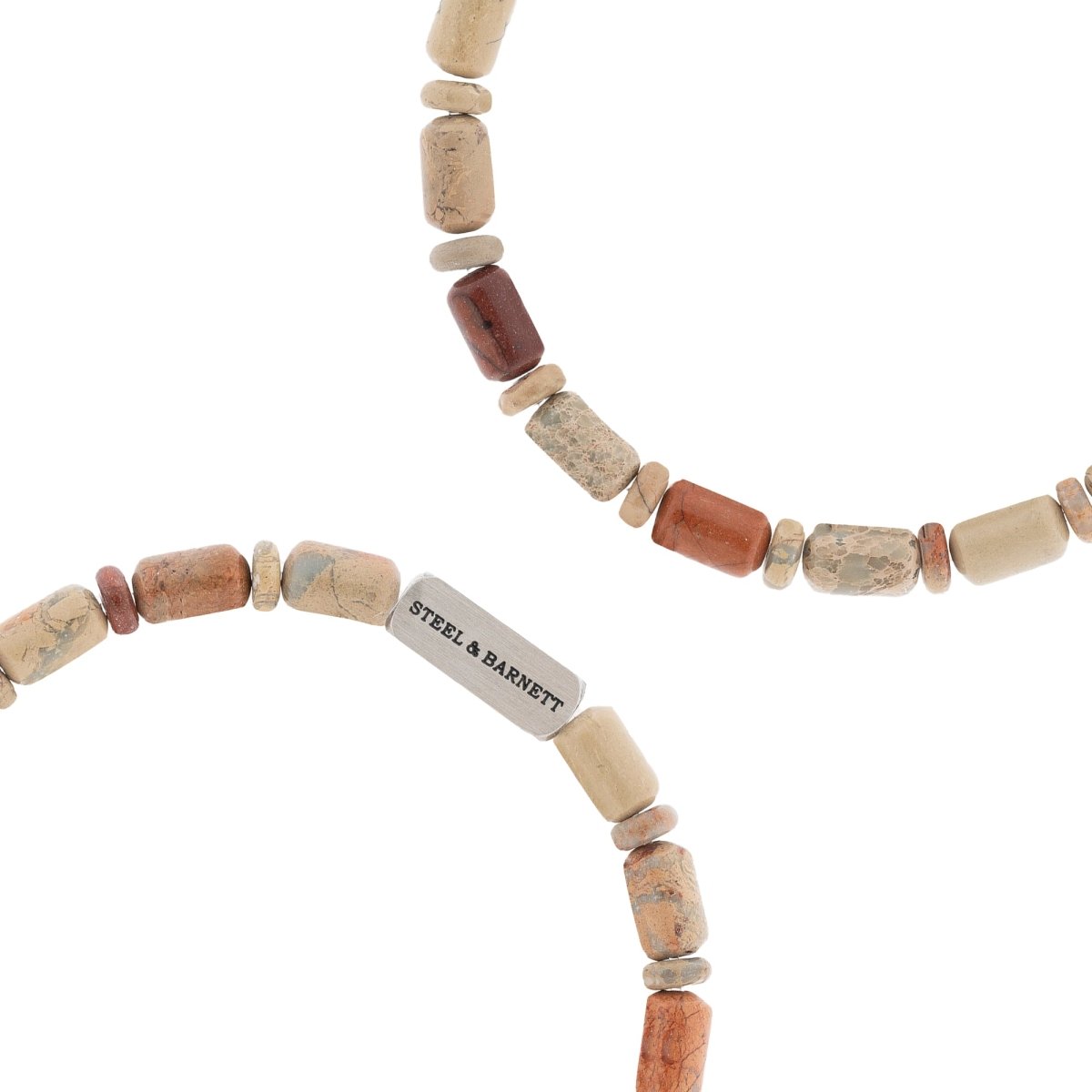 Colourful Cal Barrel Gemstone Bracelet Aqua Terra - STEEL & BARNETT