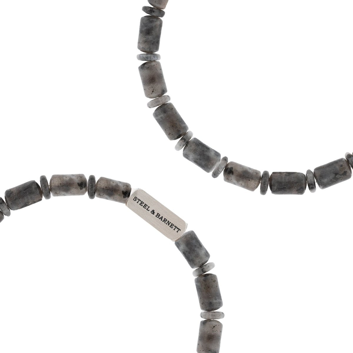 Colourful Cal Barrel Gemstone Bracelet Labradorite - STEEL & BARNETT