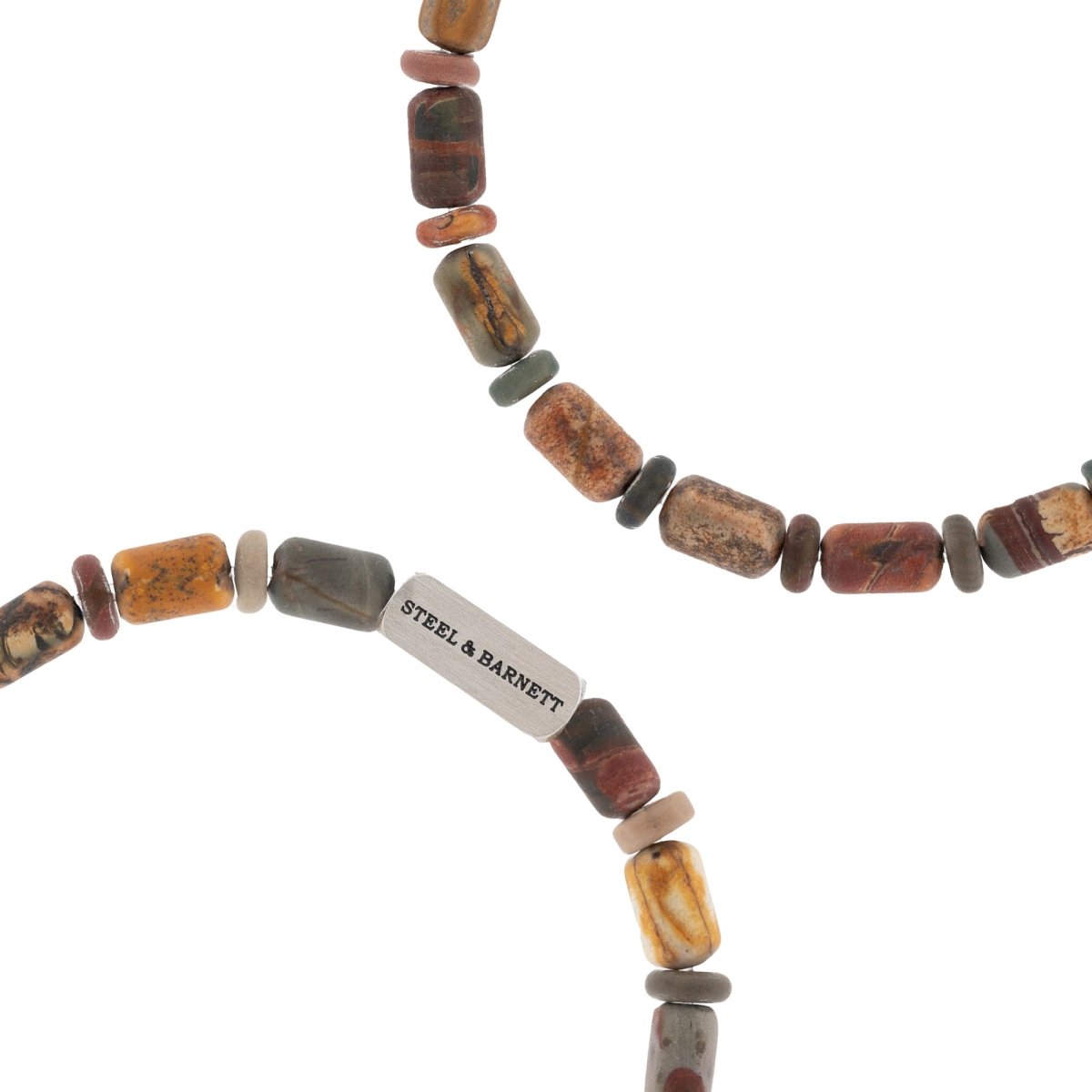 cylindrical cherry creek jasper stretch gemstone bracelet