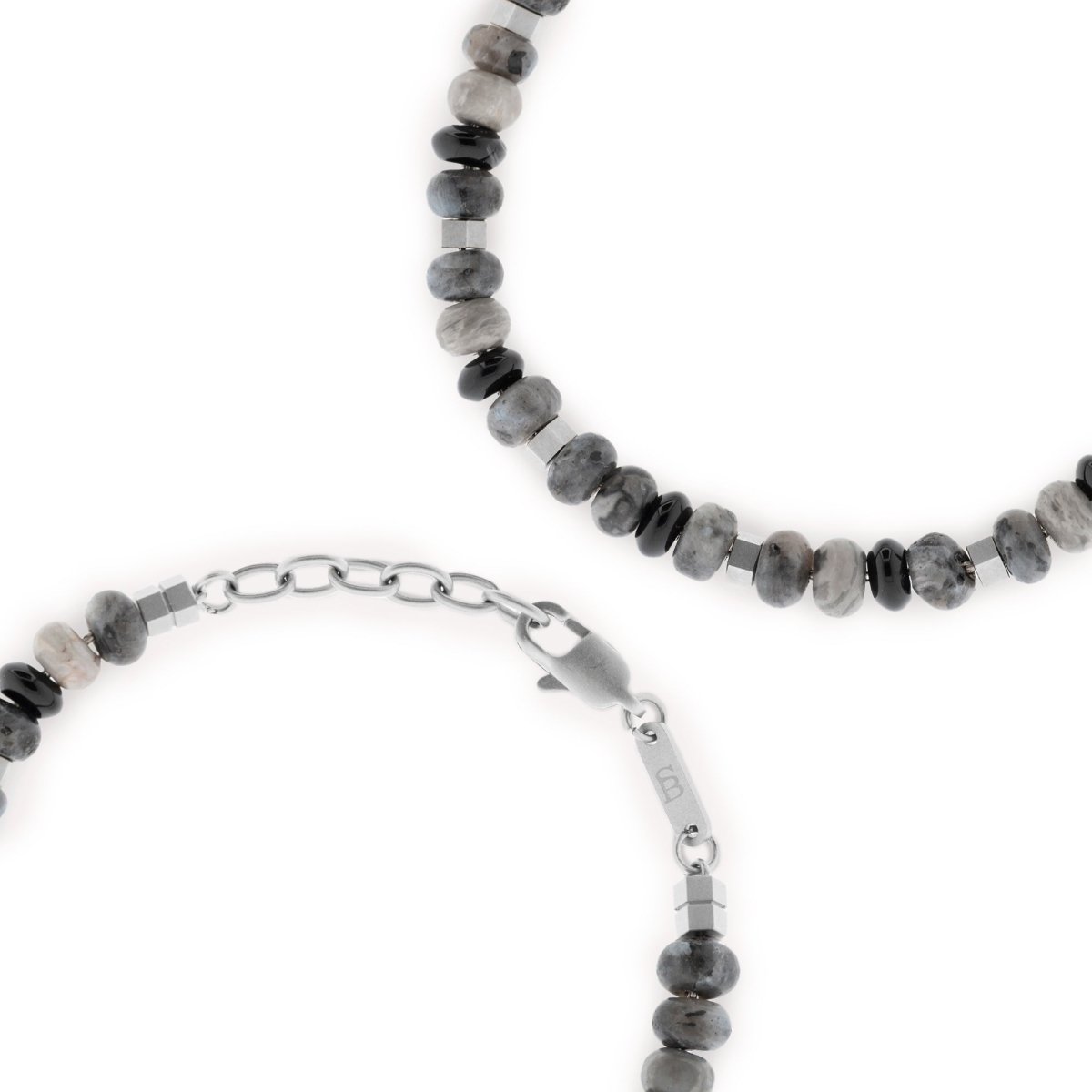 Cyrus Gemstone Bracelet Graphite Adjustable - STEEL & BARNETT