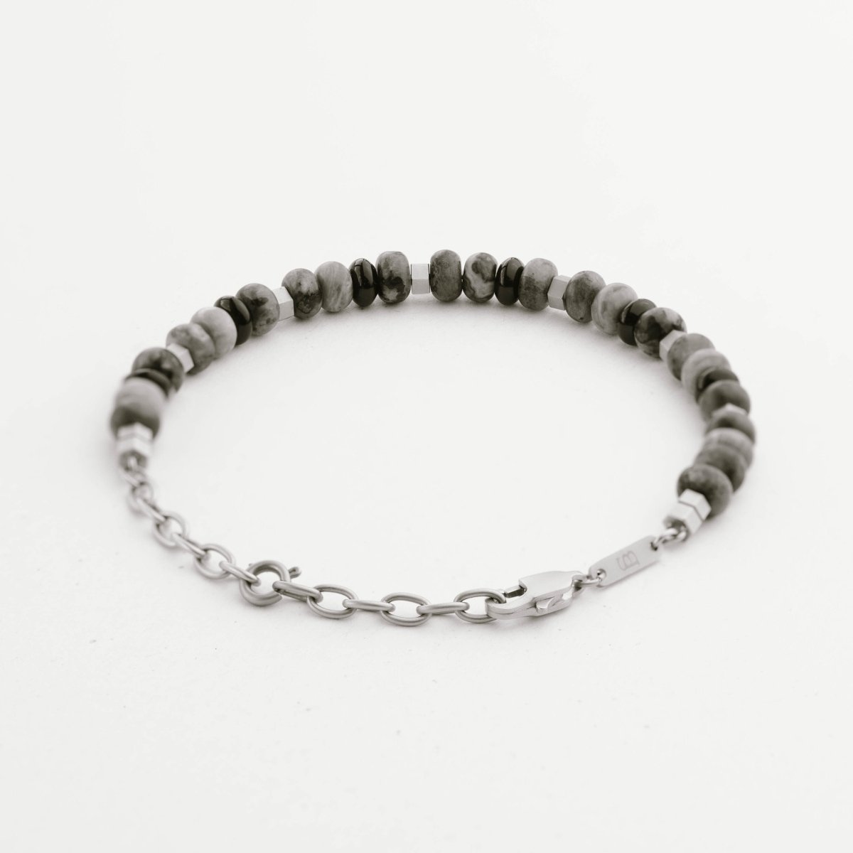 Cyrus Gemstone Bracelet Graphite Adjustable - STEEL & BARNETT