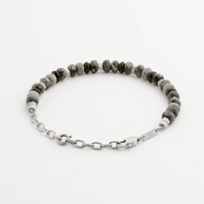 Cyrus Gemstone Bracelet Graphite Adjustable - STEEL & BARNETT