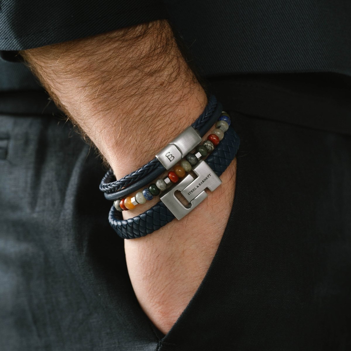 Cyrus Gemstone Bracelet Spectrum Adjustable - STEEL & BARNETT