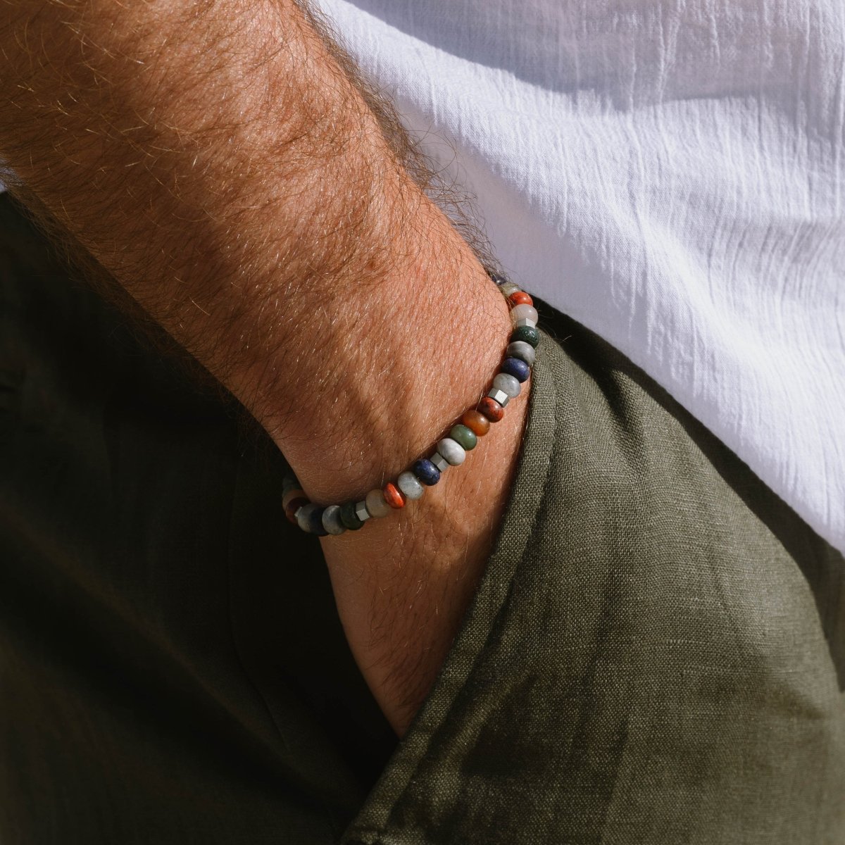 Cyrus Gemstone Bracelet Spectrum Adjustable - STEEL & BARNETT