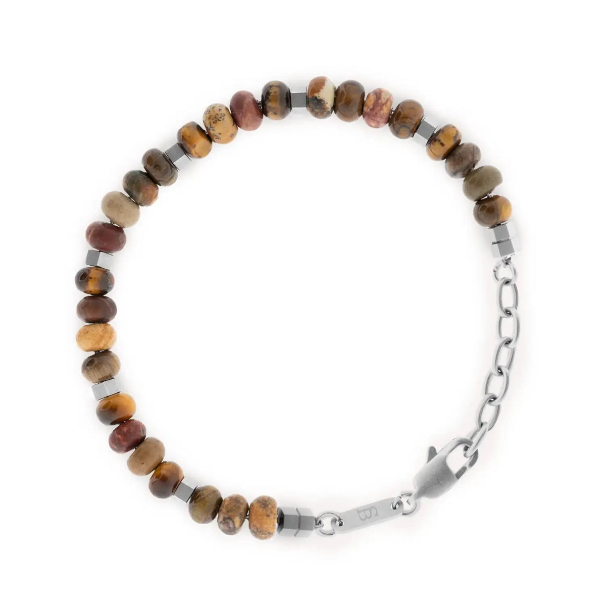 Cyrus Gemstone Bracelet Terracotta Adjustable - STEEL & BARNETT
