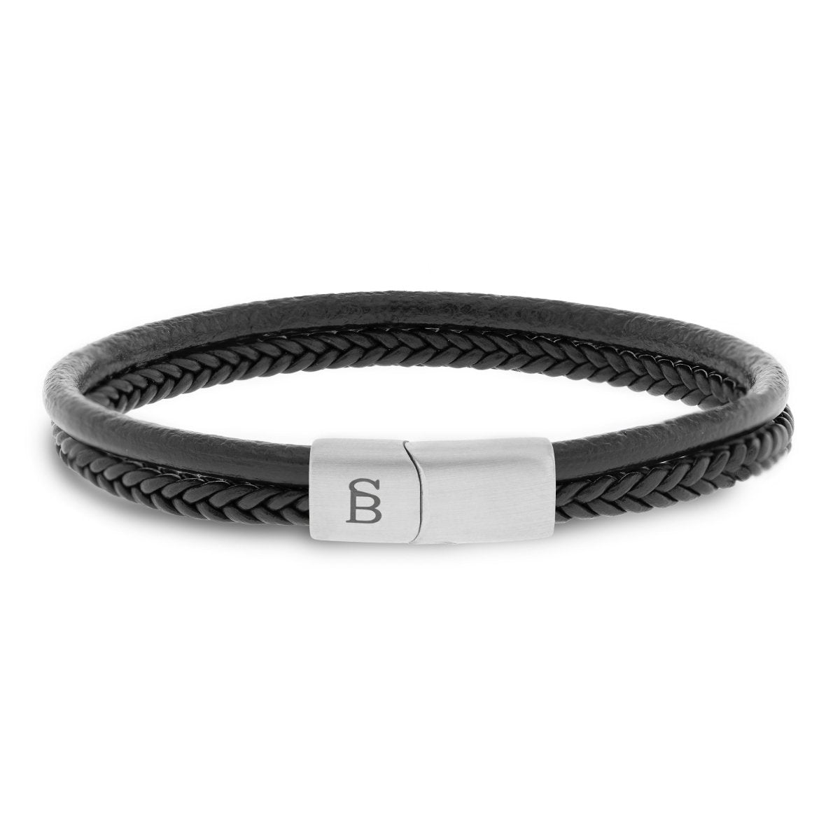 Denby Leather Bracelet Black - STEEL & BARNETT