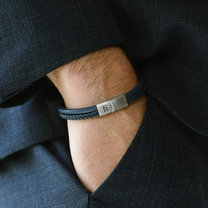 Denby Leather Bracelet Blue - STEEL & BARNETT