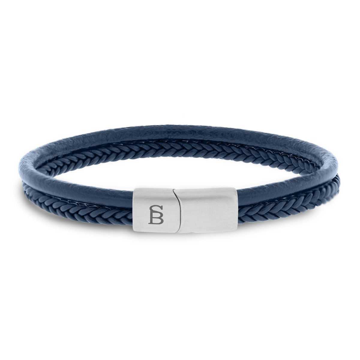 Denby Leather Bracelet Blue - STEEL & BARNETT