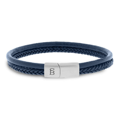 Denby Leather Bracelet Blue - STEEL & BARNETT