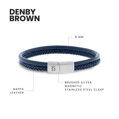 Denby Leather Bracelet Blue - STEEL & BARNETT