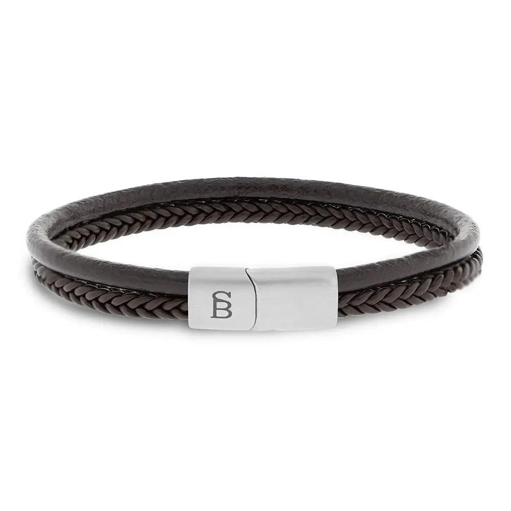 Denby Leather Bracelet Brown - STEEL & BARNETT