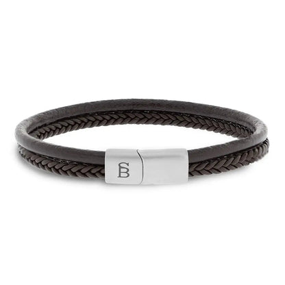 Denby Leather Bracelet Brown - STEEL & BARNETT
