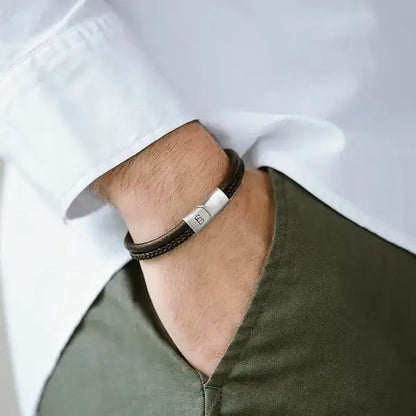 Denby Leather Bracelet Brown - STEEL & BARNETT