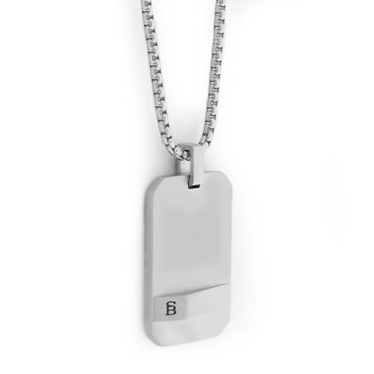 Dogtag Necklace Silver Adjustable 60 - 70cm/24 - 28' - STEEL & BARNETT