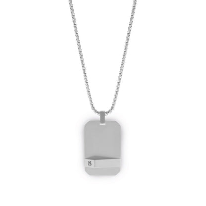 Dogtag Necklace Silver Adjustable 60 - 70cm/24 - 28' - STEEL & BARNETT