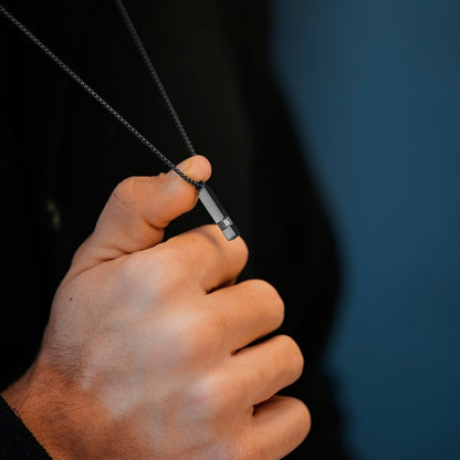 Elemental Bar Necklace Black Adjustable 60 - 70cm/24 - 28' - STEEL & BARNETT