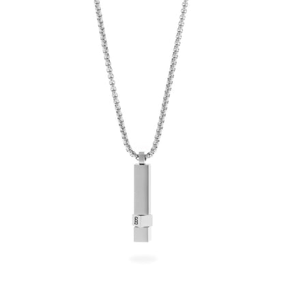 Elemental Bar Necklace Silver Adjustable 60 - 70cm/24 - 28' - STEEL & BARNETT