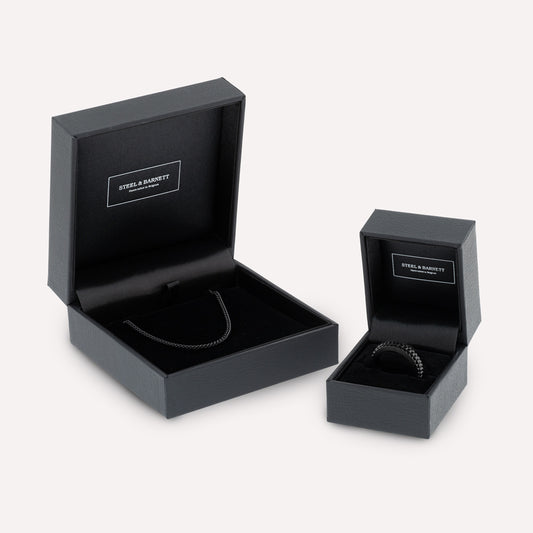 Minimal Black Necklace & Ring Set