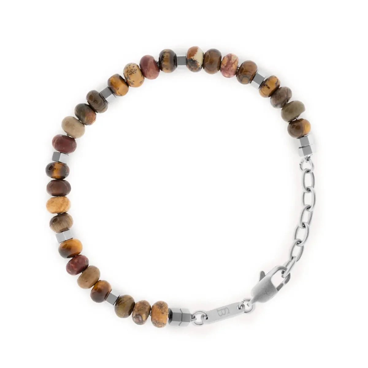 Gift | Cyrus Gemstone Bracelet Terracotta Adjustable - STEEL & BARNETT