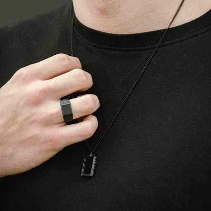 Black Onyx Necklace & Ring Set