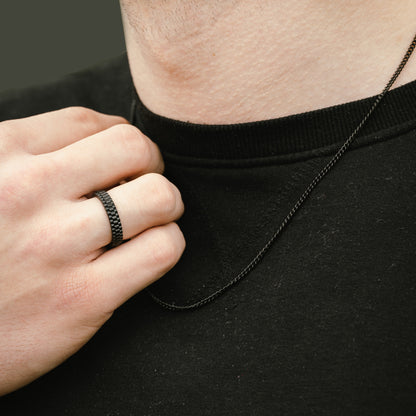 Minimal Chain Necklace Black Adjustable 50-60cm/20-24'