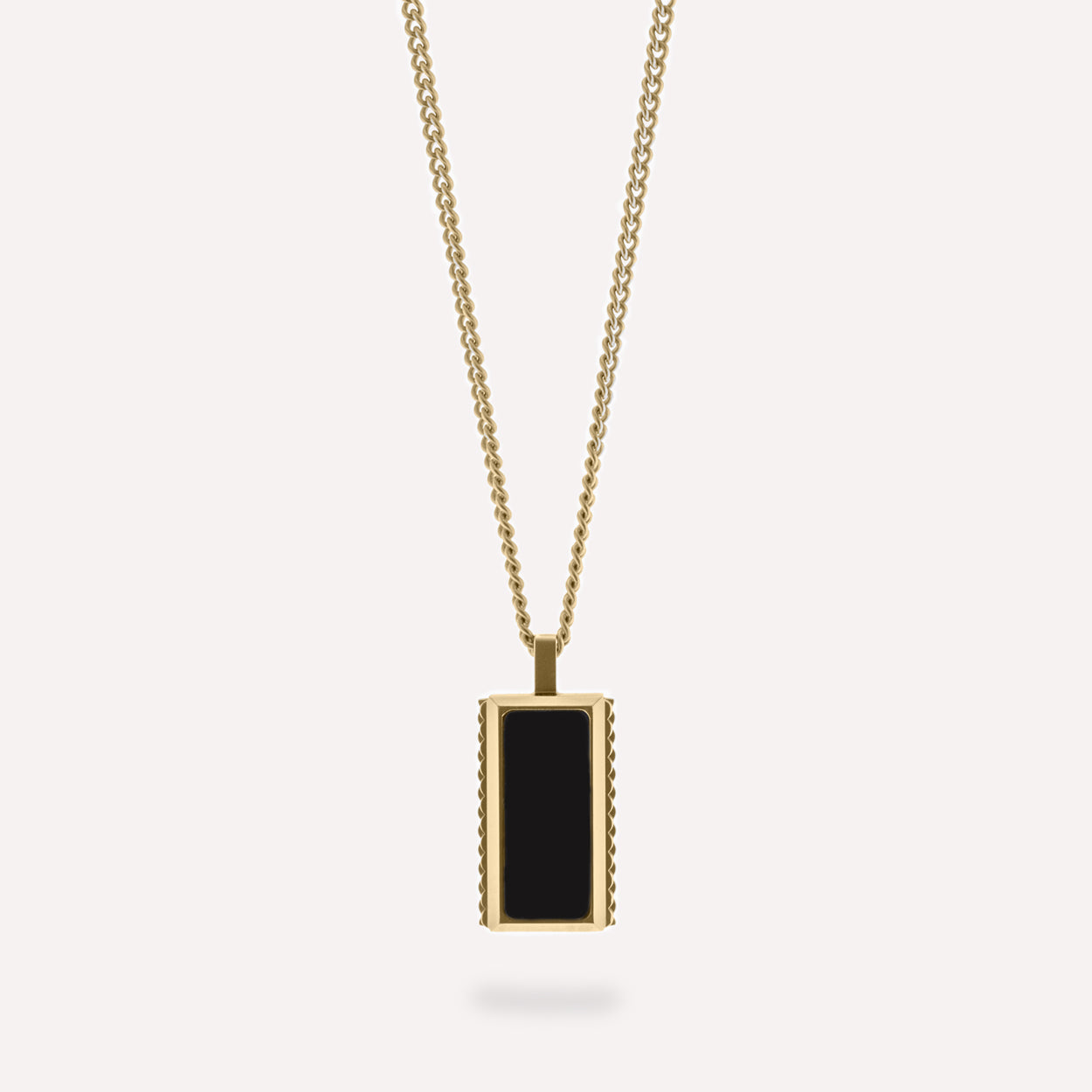 Hatton Gemstone Necklace 18K Gold/Black Onyx Adjustable 60-70cm/24-28'