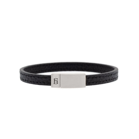 Grady Leather Bracelet Black - STEEL & BARNETT