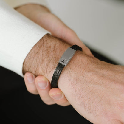 Grady Leather Bracelet Black - STEEL & BARNETT