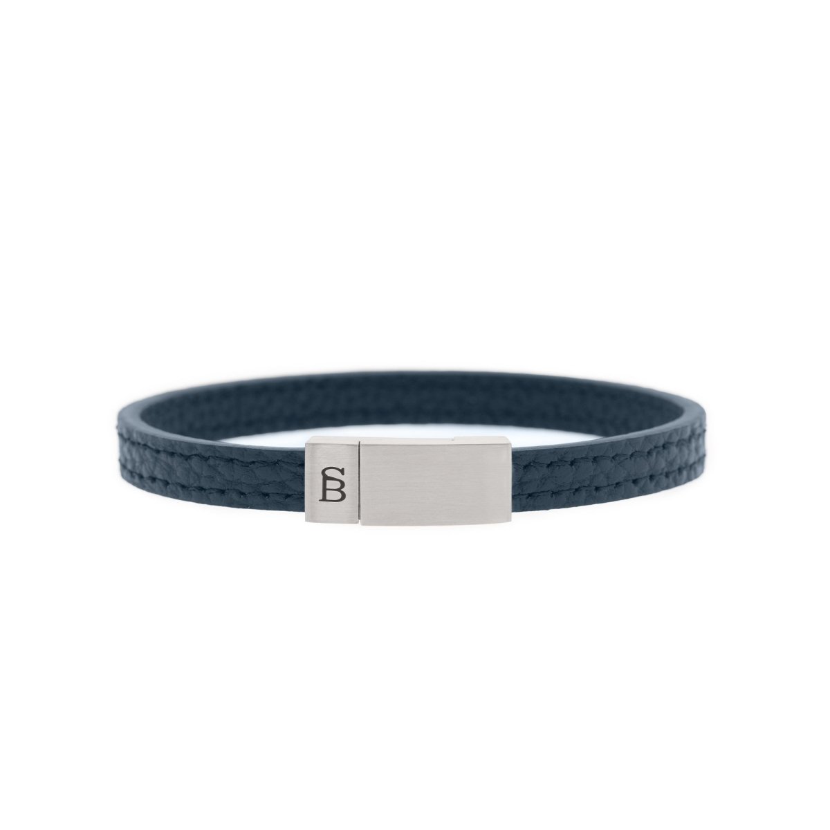 Grady Leather Bracelet Blue - STEEL & BARNETT