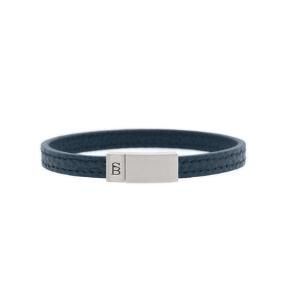 Grady Leather Bracelet Blue - STEEL & BARNETT