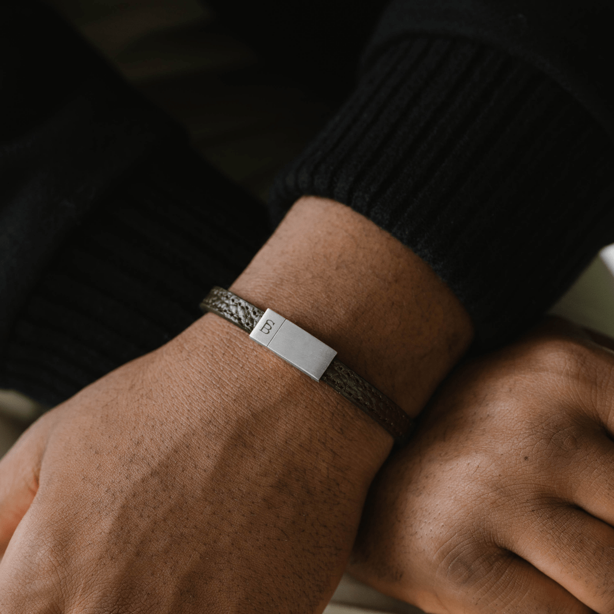 Grady Leather Bracelet Brown - STEEL & BARNETT