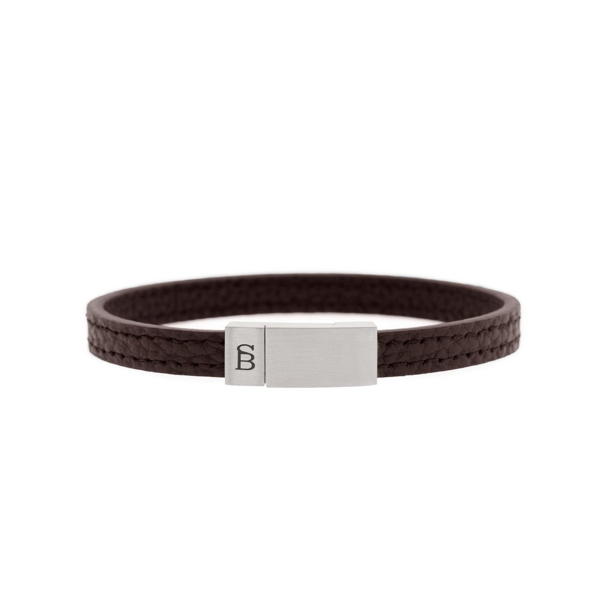 Grady Leather Bracelet Brown - STEEL & BARNETT