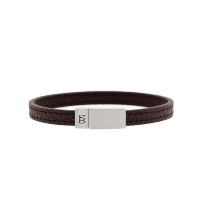Grady Leather Bracelet Brown - STEEL & BARNETT