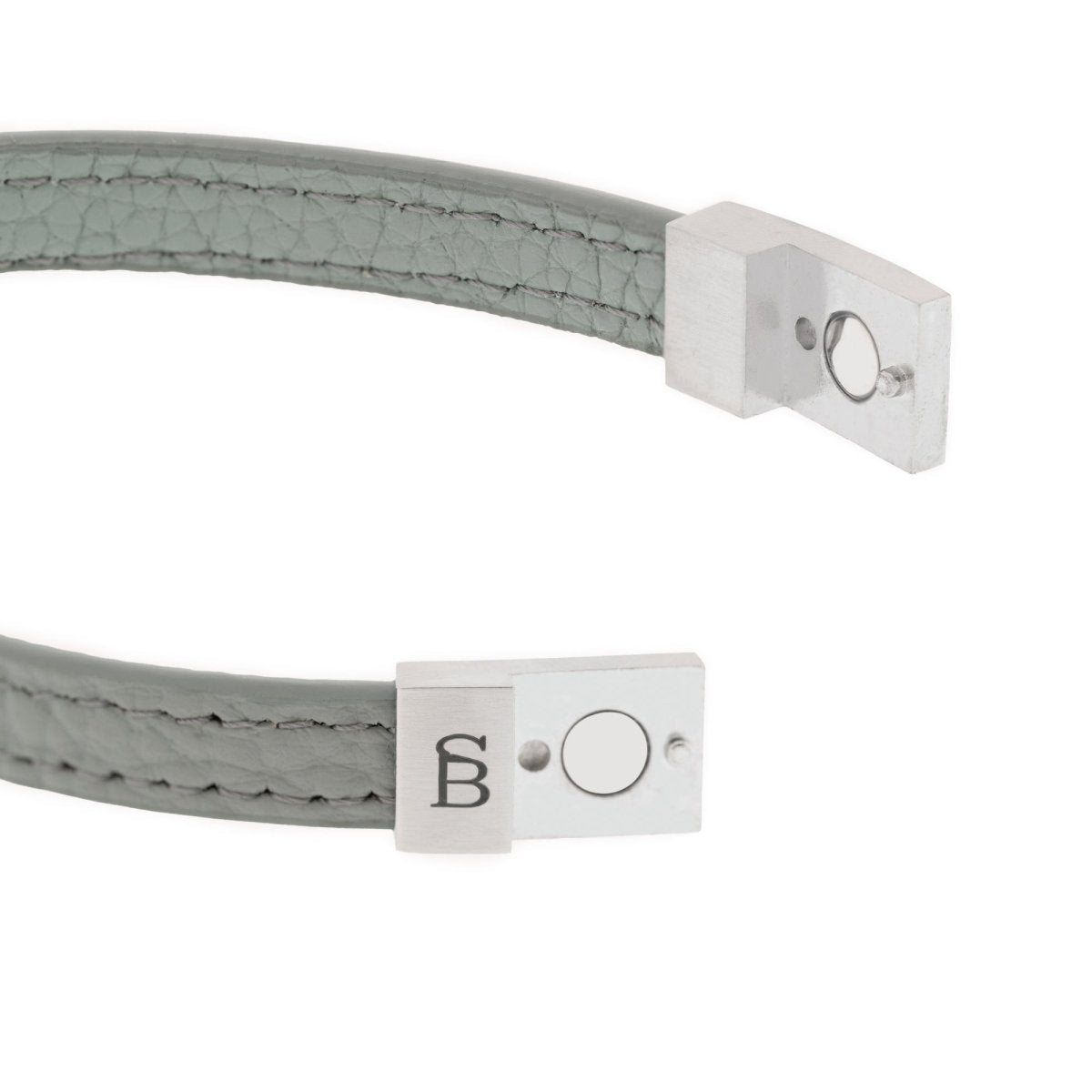 Grady Leather Bracelet Gray - STEEL & BARNETT