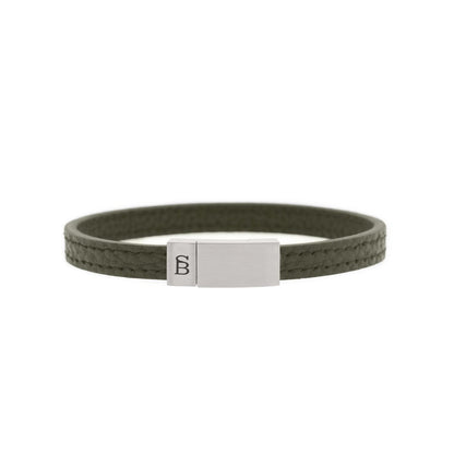 Grady Leather Bracelet Green - STEEL & BARNETT