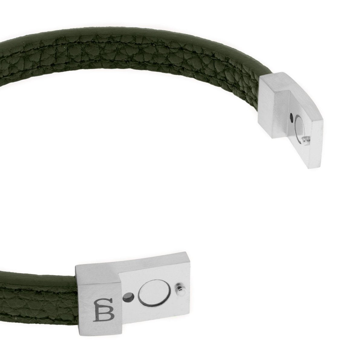 Grady Leather Bracelet Green - STEEL & BARNETT
