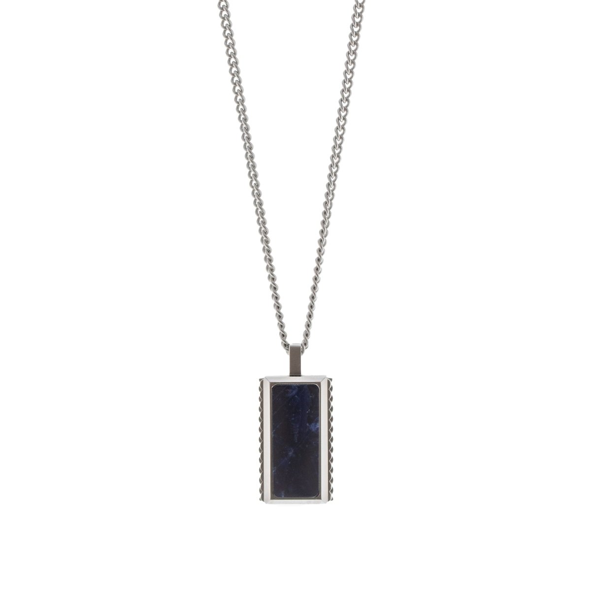 Rectangle Sodalite Stone Pendant Necklace